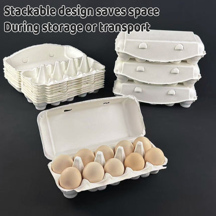 150PCS Paper Egg Tray 10 Slot Molded Pulp Leak-Proof for Egg Packaging Use