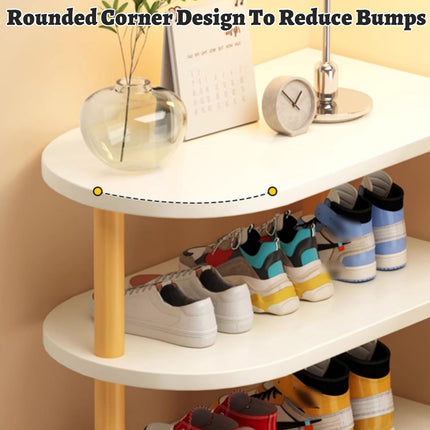 Household 4 Layer Shoe Storage Rack Organizer Space Saving Shoe Shelf Entryway