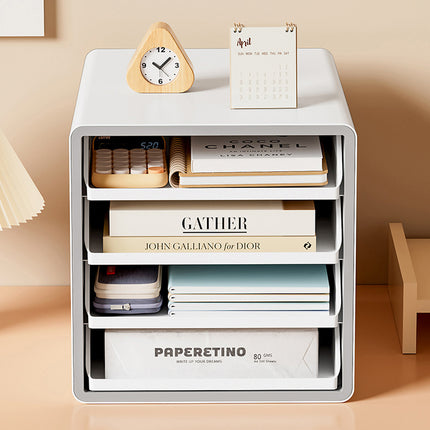 4 Tier A4 Drawer File Cabinet Office Desk Document Organizer Storage Box Files