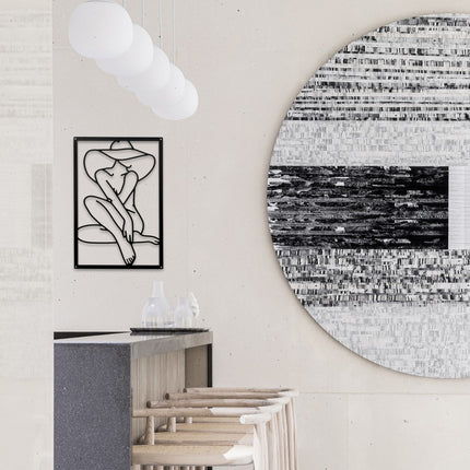 Women Line Art Iron Wall Hanging Decor for Home Aesthetic Easy Installation