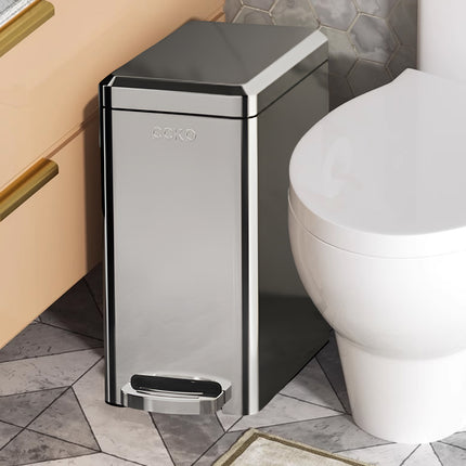 Kitchen Trash Can 9L Household Pedal Bin with Lid Large Capacity Waste Bucket