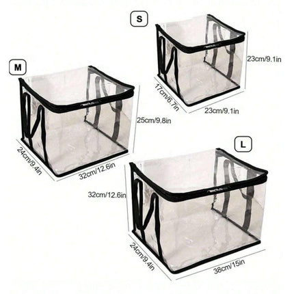 3pcs Book Organizer Storage Box Transparent Large Capacity Textbook Bag School