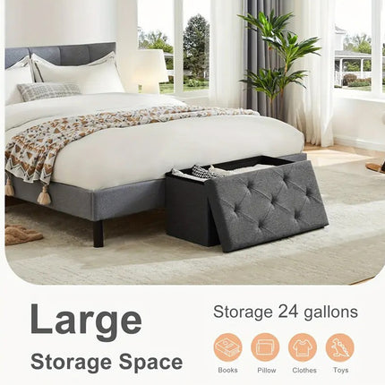 Multifunctional Living Room Storage Stool Large Capacity Foldable Space Saving