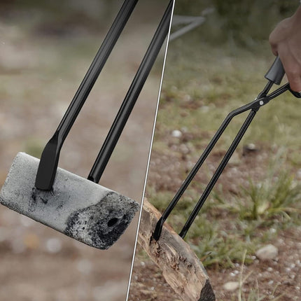 Fireplace Tongs Log Grabber Fire Pit Poker Campfire Wood Stove Barbecue Tool