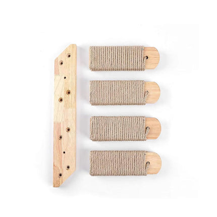 4 Step Cat Climbing Shelf Wall Mounted Perch Scratching Post Ladder Platform