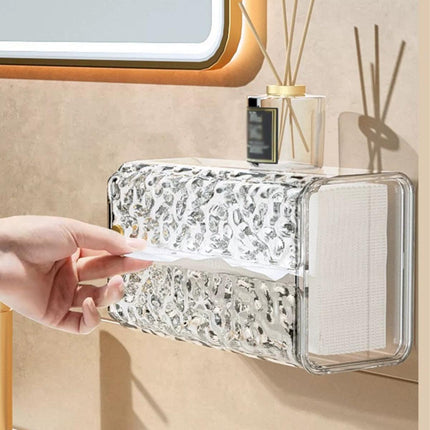 2pcs Wall Mounted Tissue Box Holder Suction Napkin Rack Paper Storage Organizer