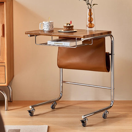 Wheeled Desk For Home Office Bedroom Lockable Wheels Space Saving Sturdy Use