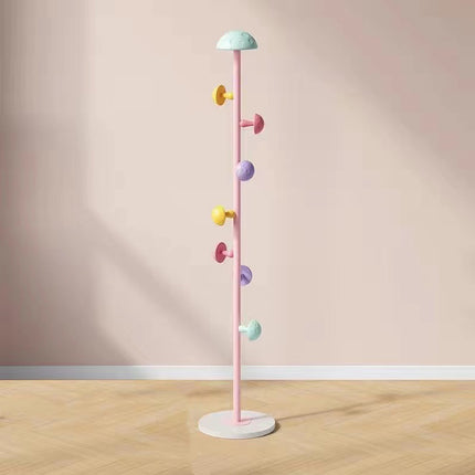 Kids Floor-Standing Coat Rack With Mushroom Hooks High-Carbon Steel