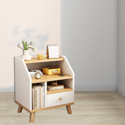 Bedside Cabinet Modern Small Bedroom Storage Nightstand Space Saving Durable