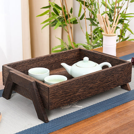 Household Small Solid Wood Tray Tea Tray Square Shapes Coffee Food Serving Tray