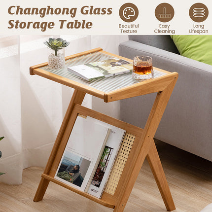 Simple Home Glass Small Coffee Table Space Saving Modern Style For Living Room