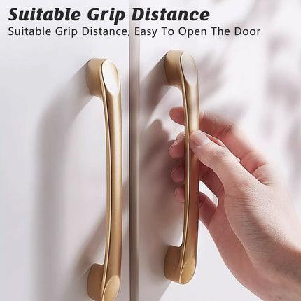Pure Copper Wardrobe Handle 96mm 128mm Bright Gold Simple Cabinet Door Pull