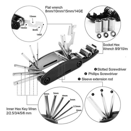 6pcs Bike Repair Kits Cycling Tool Set Bicycle Maintenance Tools Bicycly Kit