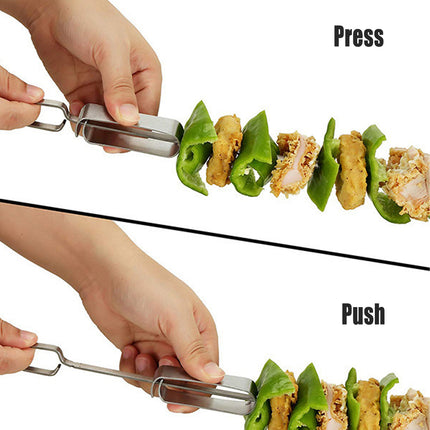 BBQ Skewers 10PCS Flat Stainless Steel 41cm Carry Bag Kebab Grill Sticks Outdoor