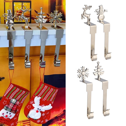 4 Pcs Christmas Stocking Hanger Fireplace Clip Metal Holder Hooks Xmas Tools