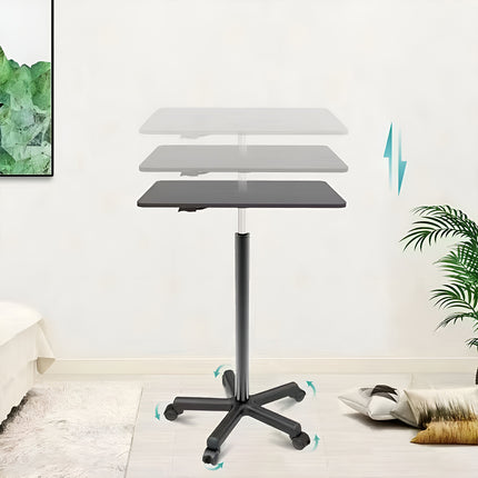 Mobile Height Adjustable Table with Wheels for Home Office Work Space Saving