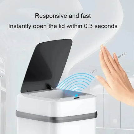 Automatic Sensor Trash Bin 12L Motion Kitchen Rubbish Can Touchless White