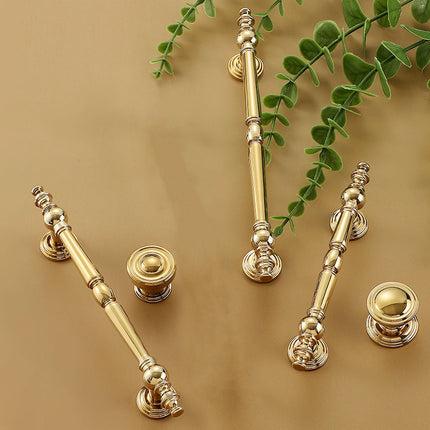 French Light Luxury Wardrobe Handle All Copper Cabinet Door Pull for Furniture