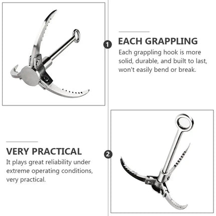 Outdoor Folding Grappling Hook Stainless Steel Claw Tool for Camping and Hiking