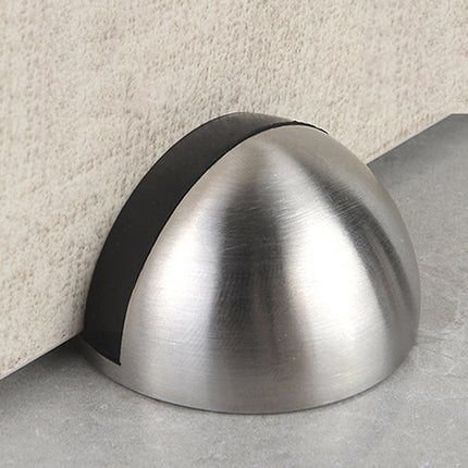 45mm Round Floor Mount Door Stop Rubber Bumper Metal Base Holder Wall Protector