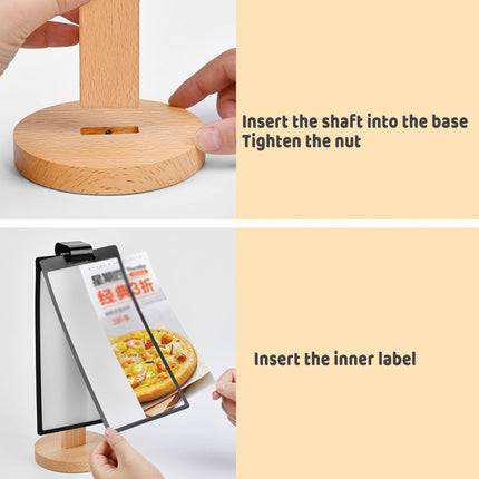 Wooden Tabletop Menu Holder Stand 20x10cm for Restaurant Cafe Bar Menu Display