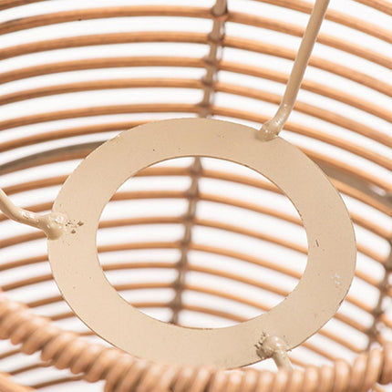 Vintage Pendant Lamp Rattan Like Woven Lampshade Boho Lighting for Living Room