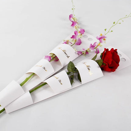 20pcs Valentines Day Flower Box Rose Packaging Handheld Kraft Paper Flower Bag