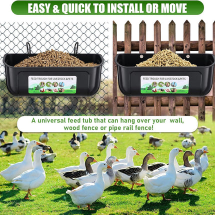 Chicken Feeder Troughs 2PCS Large Capacity Hanging Fence Food Troughs Poultry