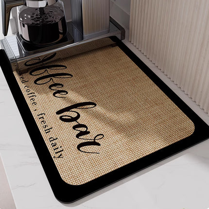 Super Draining Dish Drying Mat Quick Dry Coffee Kitchen Bathroom Tableware Pad