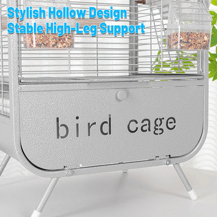Metal Parrot Bird Cage Durable Spacious with Feeder for Parrots Birds Viewing