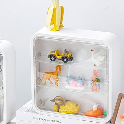 Wall Mounted Blind Box Display Cabinet Punch Free Dustproof Storage Organizer