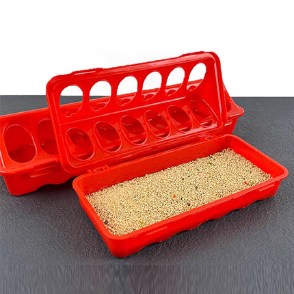 Chicken Feeder Trough Plastic Mesh Connectable Poultry Feed Trough for Coop Use