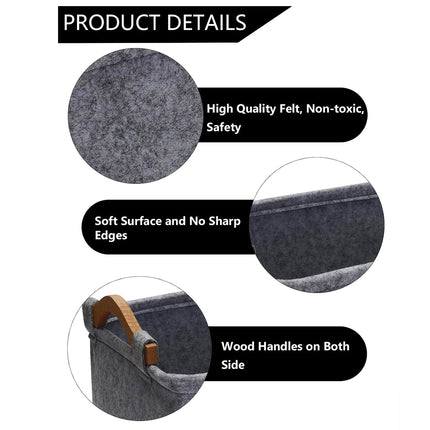 2pcs Felt Storage Baskets Desktop Organization Frames Home Office Organizer