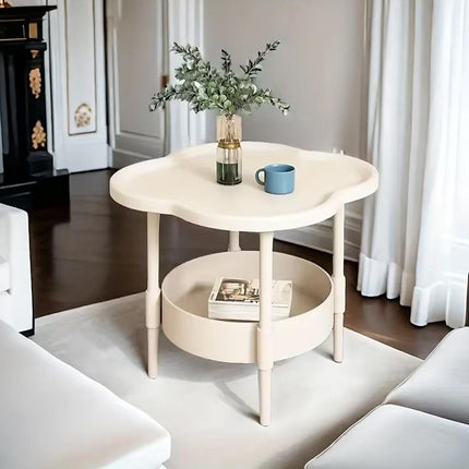 Simple Side Table Cream Coffee Table Sofa End Table Modern Living Room Furniture
