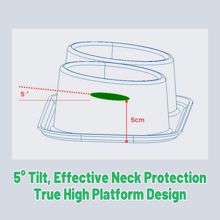 10pcs Cat Dog Bowl Double Round Bowl Angled Raised Feeder Food Water Dish Set