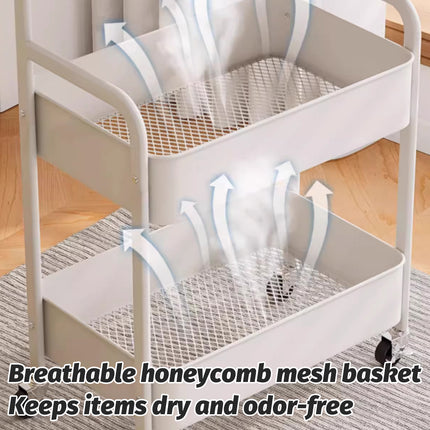 Multi Layer Coffee Table Sturdy Rolling Caster Wheels Versatile Home Storage Use