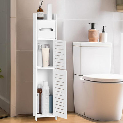 Multi Storage Cabinet Narrow Clip Shelf Space Saving Organizer for Home Office