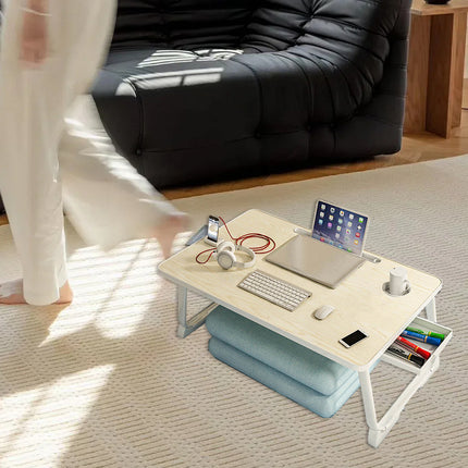 Foldable Bed Desk Portable Small Table Laptop Stand for Bedroom Sofa Study