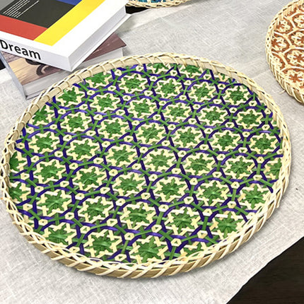 Rattan Woven Pastry Tray Desktop Storage Box Decorative Durable For Home Kitchen