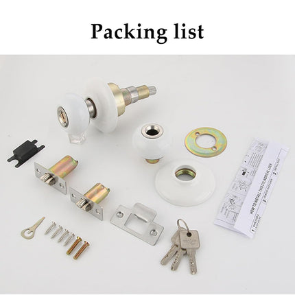 Ceramics Door Knob Lock Key Locking Set Interior Exterior Knob Bedroom Bathroom