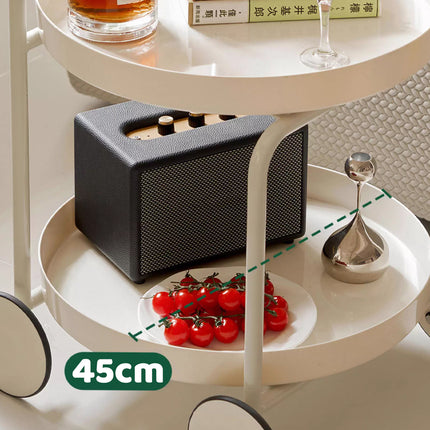 Movable Side Tea Table Armrest Double-Layer Storage For Family Sofa Cart Shelf