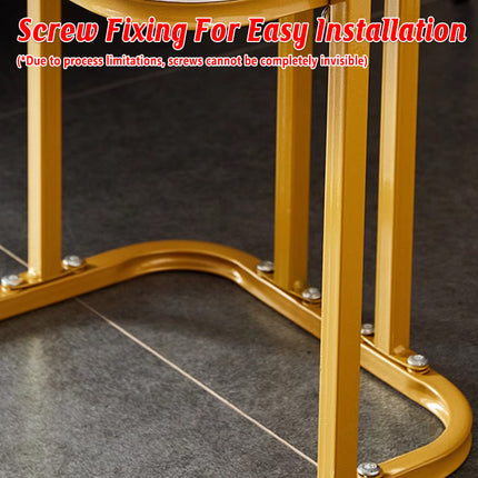 Modern Living Room Side Table 2 Tier with Rounded Corners Easy to Clean Sturdy