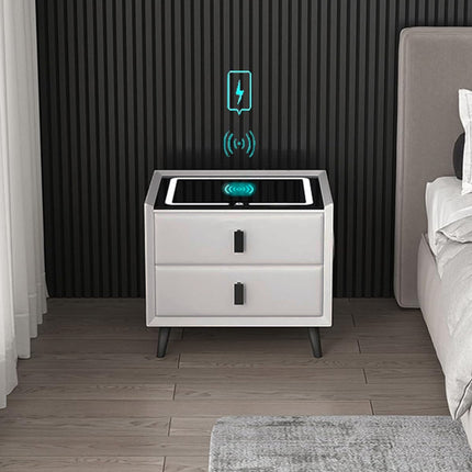 Smart Bedside Table Modern Multi Functional Storage Cabinet Nightstand Organizer