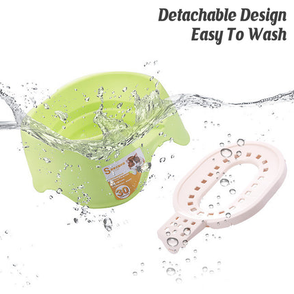 Cat Litter Box Open Toilet Green Squat Style Pet Tray Easy Clean Plastic Kitty