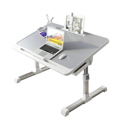 Adjustable Laptop Bed Tray Desk with USB Charging Port for Work and Study