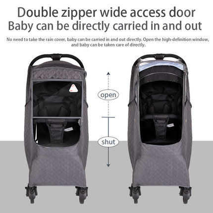 Stroller Cover Rainproof Breathable All Season Pram Protector with Mesh Vents