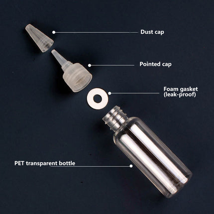 100pcs Needle Tip Plastic Bottles Transparent Squeeze Dispensing Bottle DIY Tool