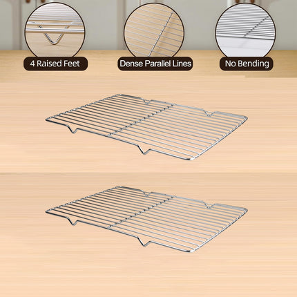 2pcs BBQ Stainless Steel Grill Grate Grid Wire Mesh Rack Cook Replacement Net