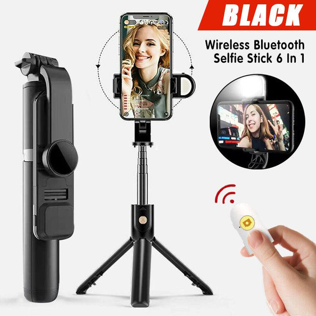 6 In 1 Wireless Bluetooth Selfie Stick Tripod Real-Time Broadcast Remote Control - Aimall