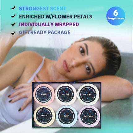 Aromatherapy Shower Tablets 6PCS Gift Box Essential Oil Bath Bombs With Flowers